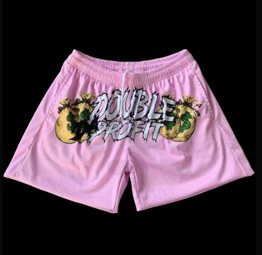 "DoubleDaProfit" Pink shorts