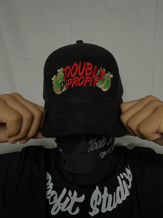 “DoubleDaProfit” Black trucker hat