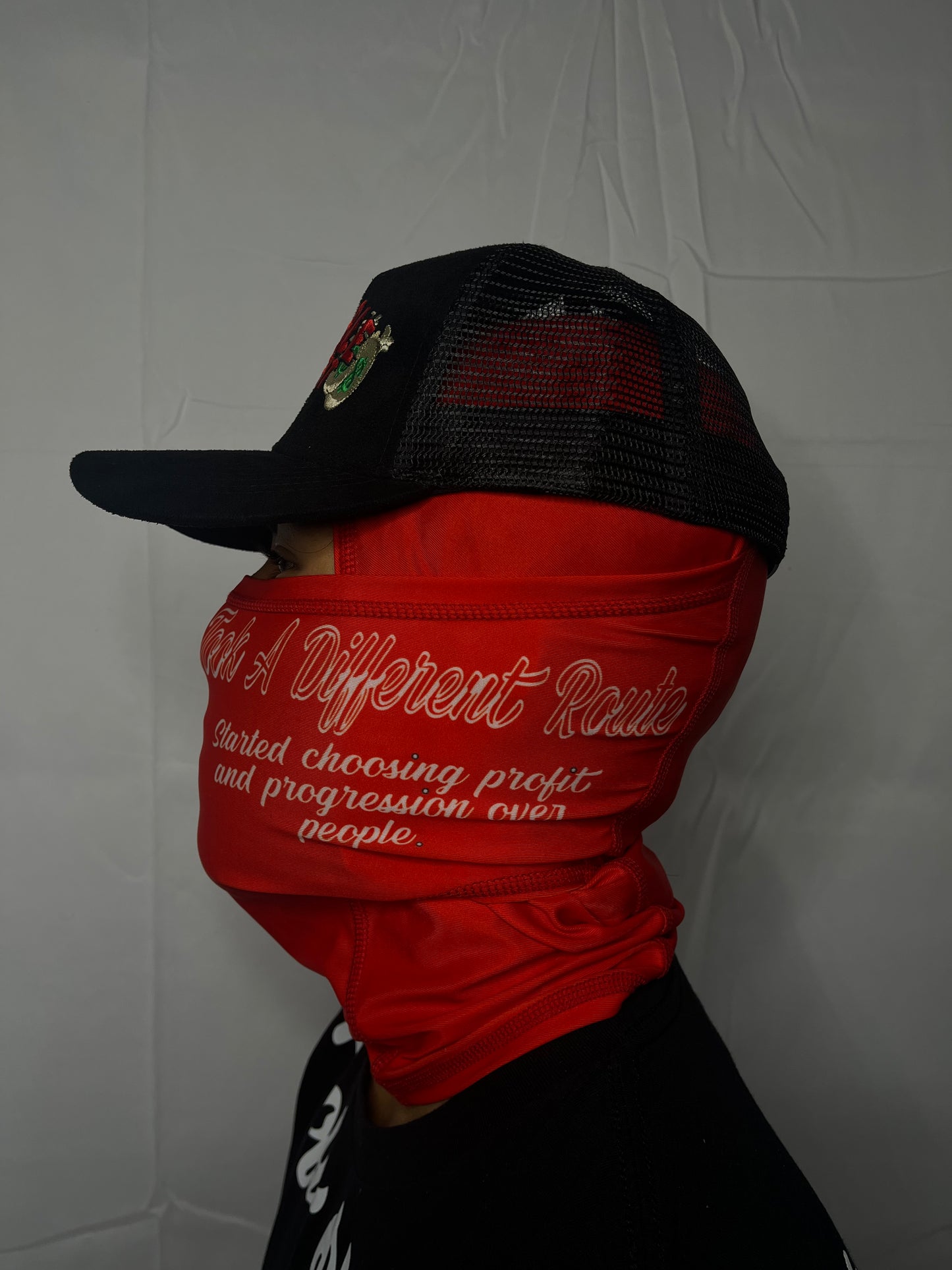 “Took a Different Route” Red ski mask